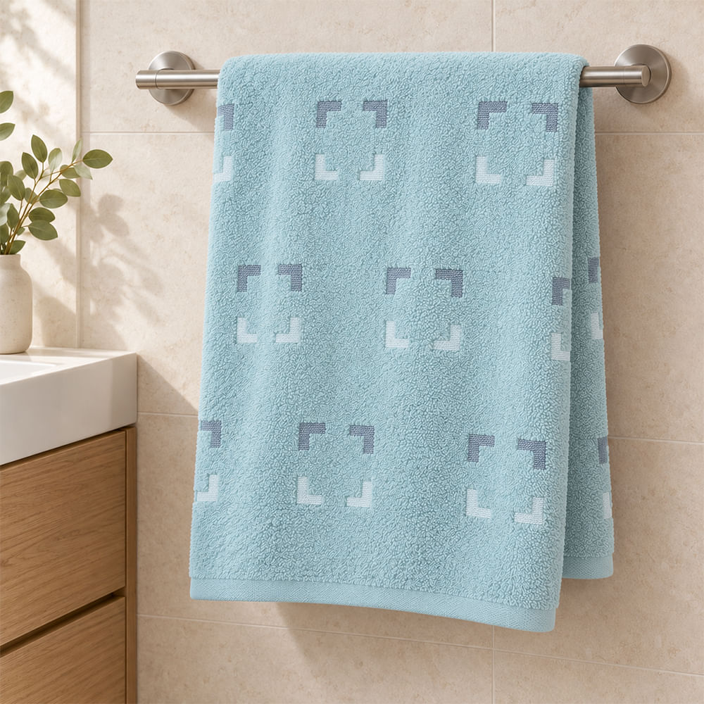 Toalla de baño Nautica de algodón celeste