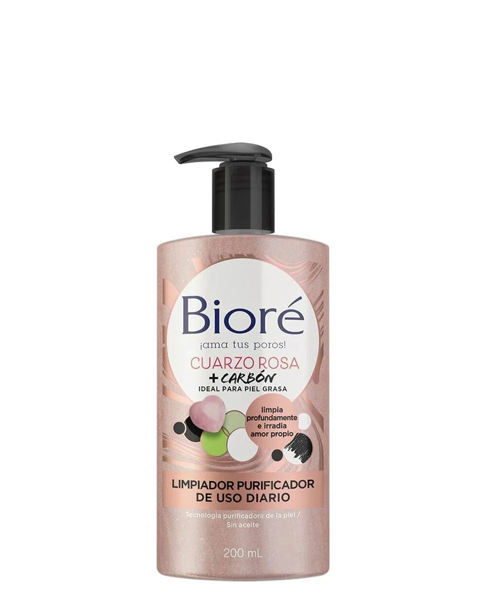 Limpiador Purificador Cuarzo Rosa + Carbon 200ml
