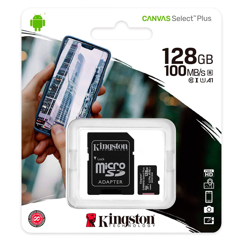 Memoria Micro SD 128GB C10 canvas select plus